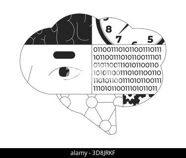 Data science line illustration concept Stock Vector