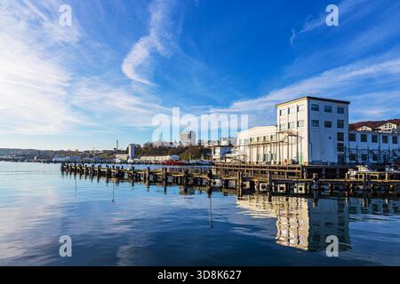 View of the port of Sassnitz on the island of Rügen. Stock Photo