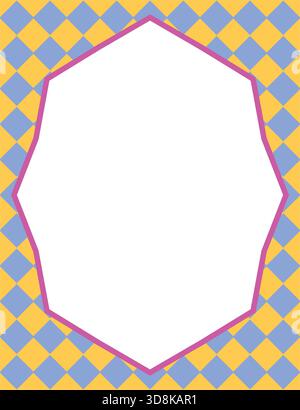 Colorful retro decorative frame border abstract shape vector illustration Stock Vector