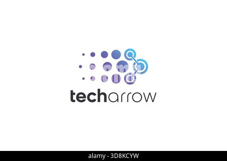 Minimal Tech Arrow Logo on White Background Stock Vector
