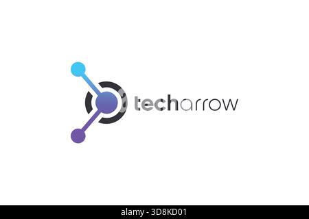 Minimal Tech Arrow Logo on White Background Stock Vector