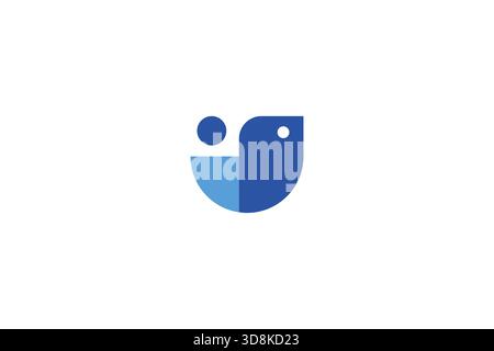 Minimalist Abstract Bird Logo Design on White Background Stock Vector