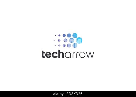 Minimal Tech Arrow Logo on White Background Stock Vector