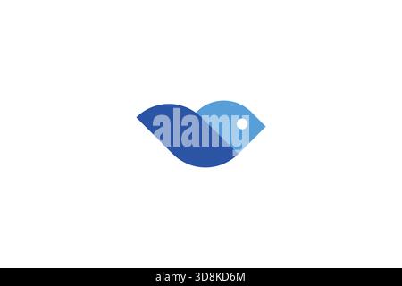 Minimalist Abstract Bird Logo Design on White Background Stock Vector