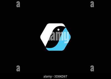 Minimalist Abstract Bird Logo Design on White Background Stock Vector