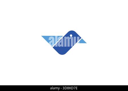 Minimalist Abstract Bird Logo Design on White Background Stock Vector