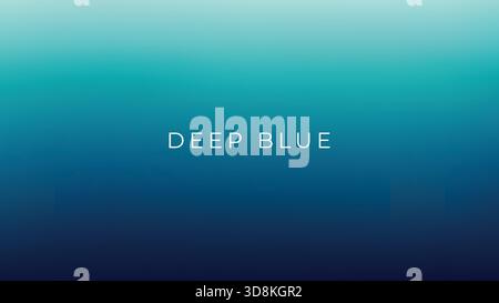 Minimalistic gradient shifting from light aqua to dark blue tones in a calm abstract style. Stock Vector