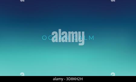 Abstract sea-inspired gradient shifting from turquoise to deep blue in a calm composition. Stock Vector