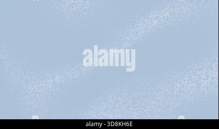 Abstract light blue backdrop with smooth halftone dot waves flowing diagonally across layout Stock Vector