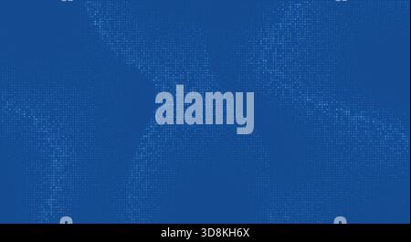 Blue halftone texture featuring smooth dotted waves flowing diagonally across the design Stock Vector