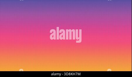 Bright retro gradient halftone pattern transitioning from purple to pink, red, and orange Stock Vector
