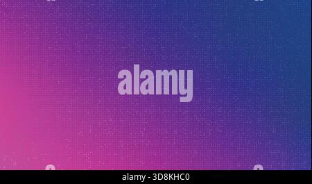 Abstract gradient halftone background fading from vibrant pink to deep blue with fine dots Stock Vector