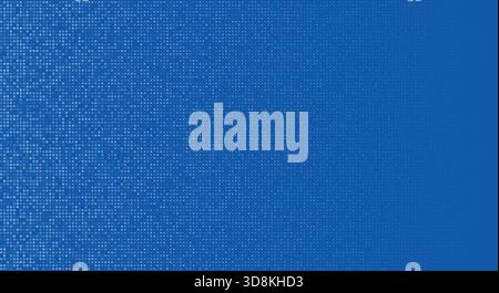 Abstract blue dotted halftone texture fading right with smooth gradient pixel-like effect Stock Vector
