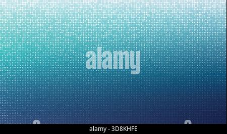 Abstract dotted halftone texture fading from white to teal and deep blue in vertical gradient Stock Vector