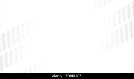 Clean white backdrop featuring soft gray halftone dots forming diagonal abstract border accents Stock Vector