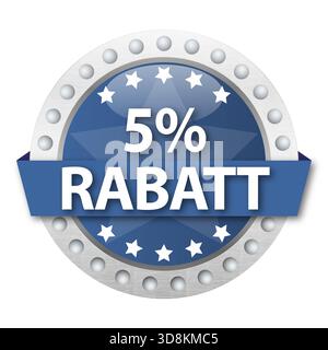 5% Discount Badge – Blue Promotional Sale Label Vector Stock Vector