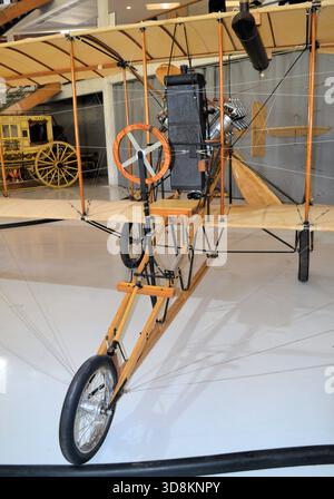 Rebuilt, airworthy, Curtiss Model D biplane, incorporating original parts found in a Massachusetts attic; Collings Foundation, Hudson, Massachusetts, Stock Photo