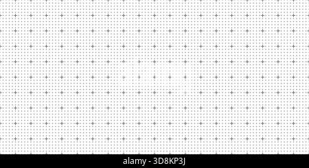 Seamless square grid paper texture with crosses and dots blank technical sheet for architecture and engineering drawings. Perfect for architectural drawings, engineering plans, digital backgrounds, mockups, or educational designs. High-resolution blank grid suitable for modern technology and drafting layouts. Stock Vector