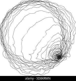 A circular design with multiple curved layers, creating a structured, layered effect with intricate, flowing lines. Stock Vector