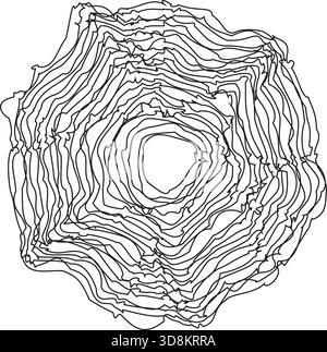 An elliptical spiral design that creates a sense of movement and depth with smooth, flowing lines. Stock Vector