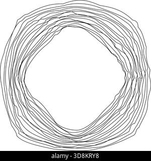 A design featuring a twisted circular loop, with spiraling lines creating a sense of depth and motion within a circular form. Stock Vector