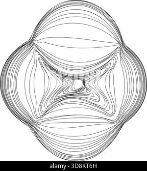 A design featuring multiple tubular shapes arranged in a circular layout, creating a sense of depth and movement. Stock Vector