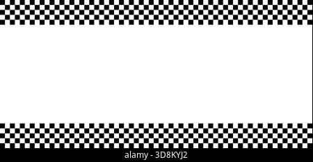 Racing checkered frame with classic black and white pattern. Perfect border for motorsport designs, finish line graphics, vintage car posters, and retro speed themed layouts. Stock Vector