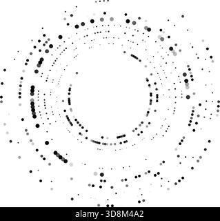 Circular dot pattern. Gradual radial design. Black and white symmetry ...