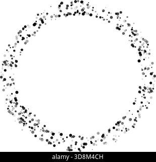 Circular pattern created with thin dot lines extending radially from the center in fine symmetry. Stock Vector