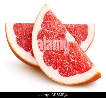Grapefruit slice fruit. Grapefruit isolate on white. With clipping path. Stock Photo