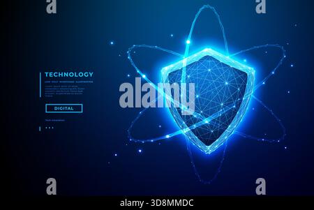 Cyber security concept. Futuristic cyber shield design  Stock Vector