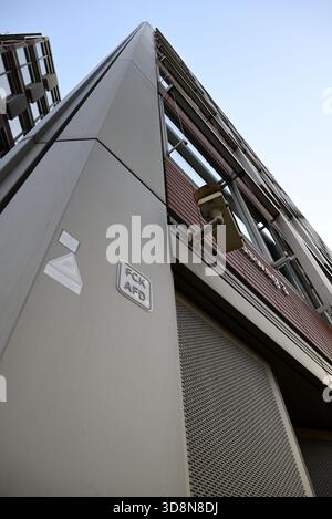 Details of Security Cameras on different buildings. Hamburg city near Hamburg Port. Stock Photo