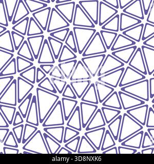Minimalistic triangles background. Medium triangle size. Solid color style. Rounded triangular cells outlined. Repeatable pattern. Purple haze sunset. Stock Vector