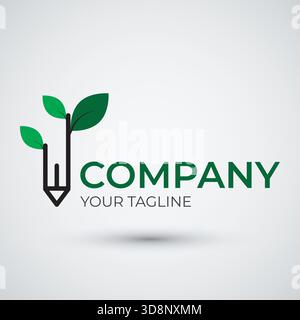 Creative pencil logo icon for growth learn creative writing idea and inspiration education vector Stock Vector