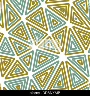 Minimal geometric background. Big triangle size. Multiple repeated inner triangles. Multicolored style. Repeatable pattern. Awesome vector tiles. Stock Vector