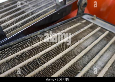 Old aluminum car radiator closeup Stock Photo - Alamy