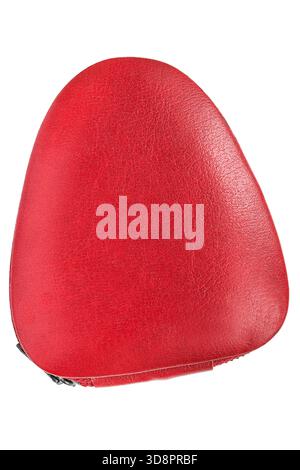 Vintage red leatherette pouch isolated on white background Stock Photo