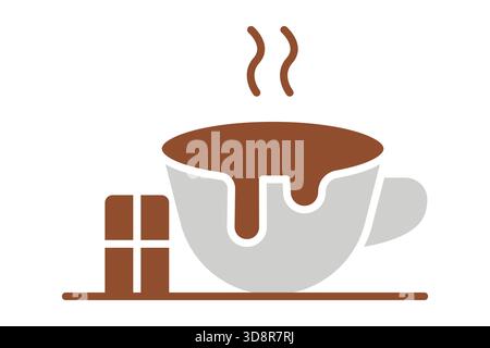 Hot cocoa icon. solid icon style. icon related to christmas. drink elements vector illustration Stock Vector