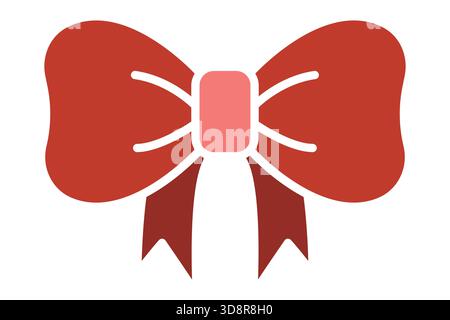 Ribbon icon. solid icon style. icon related to christmas. gift elements vector illustration Stock Vector