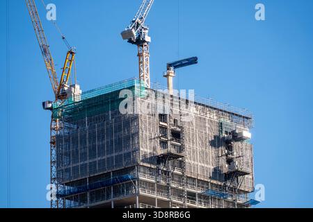 Construction site of The Berlinian office tower, near Alexanderplatz in Berlin, Germany Stock Photo