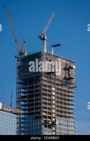 Construction site of The Berlinian office tower, near Alexanderplatz in Berlin, Germany Stock Photo