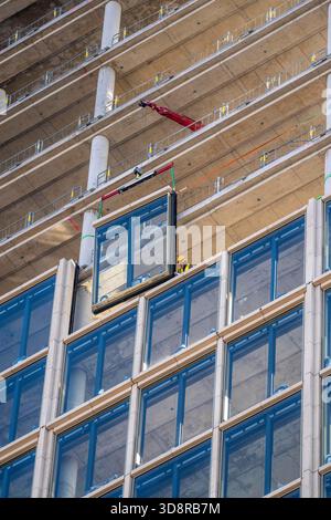 Construction site of The Berlinian office tower, near Alexanderplatz in Berlin, Germany Stock Photo