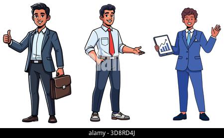 Dynamic business team presenting growth strategy with modern professionals ready to lead Stock Vector