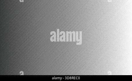 Abstract diagonal stripe pattern transitioning from black to white, creating a smooth halftone gradient effect. Stock Vector