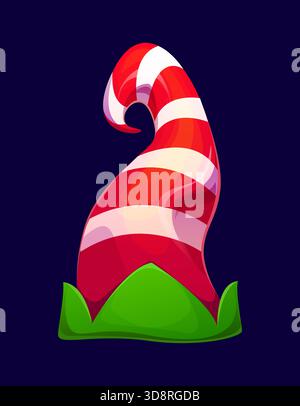 Christmas elf hat, Santa helper cap, headwear Stock Vector