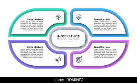 Infographic template with icons and 4 options or steps. Banner. Can be used for workflow layout, diagram, webdesign. Vector illustration Stock Vector