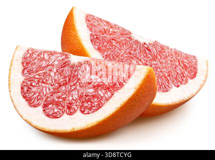 Grapefruit clipping path. Organic fresh grapefruit isolated on white. Full depth of field Stock Photo