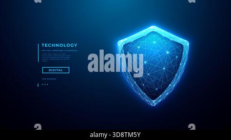 Cyber security concept. Digital shield icon. Cyber protection elements Stock Vector