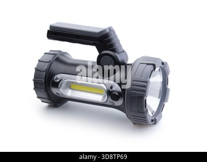 New large modern professional electric torch with handle isolated on white. Stock Photo