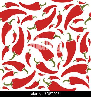 Chilli pepper seamless pattern design Stock Vector